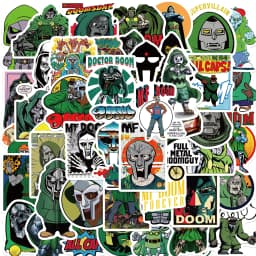 50PCS Hip Hop Rapper Mf Doom Stickers Singer Graffiti DIY Skateboard Phone Luggage Laptop Guitar Toys Decals Sticker For Fan