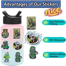 50PCS Hip Hop Rapper Mf Doom Stickers Singer Graffiti DIY Skateboard Phone Luggage Laptop Guitar Toys Decals Sticker For Fan