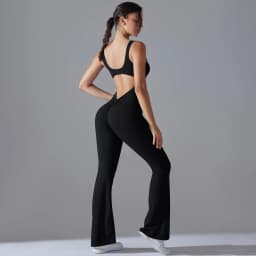 Sexy Back V Jumpsuit Gym Set Women Training Yoga Suit Sportswear Women Sports Jumpsuit Fitness Rompers Stretch Workout Bodysuits