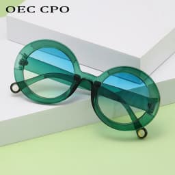 Punk Colorful Round Sunglasses New Women Men Fashion Gradient Sun Glasses Female Brand Designer Candy Color Eyewear Shades UV400