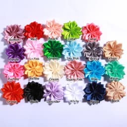 10PCS 4CM Mini Satin Ribbon Solid Flower For Hair Accessories Multilayer Star Shaped Silk Fabric Flowers For Girl Headband