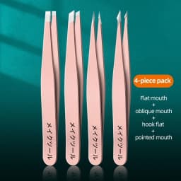 Ouriner 4 pcs/set New Arrival Professional Stainless Steel Tweezer Eyebrow Face Nose Hair Clip Remover Tool Clip