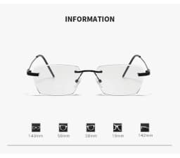 Fashionable Anti Blue Light Photochromic Eyewear Frameless Business Men's Myopia Glasses Cut Edge Color Changing Glasses