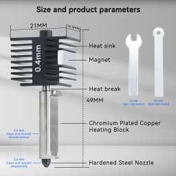 For Bambu Lab A1 Hotend Kit Brass Hardened Steel Nozzle 0.2 0.4 0.6 0.8mm For Bambulab A1 Mini A2L Upgraded Hotend 3D Printer