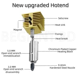 For Bambu Lab A1 Hotend Kit Brass Hardened Steel Nozzle 0.2 0.4 0.6 0.8mm For Bambulab A1 Mini A2L Upgraded Hotend 3D Printer