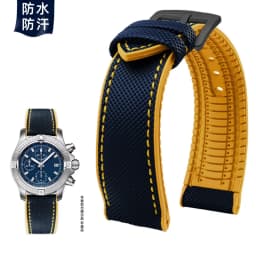 For Breitling Omega IWC Mark nylon yellow rubber Bottom watch strap 20mm 22mm 23 24mm Strap Men Waterproof Wrist Band Watchband