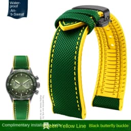For Breitling Omega IWC Mark nylon yellow rubber Bottom watch strap 20mm 22mm 23 24mm Strap Men Waterproof Wrist Band Watchband