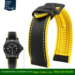 For Breitling Omega IWC Mark nylon yellow rubber Bottom watch strap 20mm 22mm 23 24mm Strap Men Waterproof Wrist Band Watchband