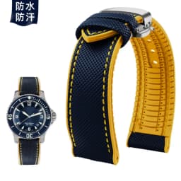 For Breitling Omega IWC Mark nylon yellow rubber Bottom watch strap 20mm 22mm 23 24mm Strap Men Waterproof Wrist Band Watchband