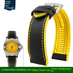 For Breitling Omega IWC Mark nylon yellow rubber Bottom watch strap 20mm 22mm 23 24mm Strap Men Waterproof Wrist Band Watchband