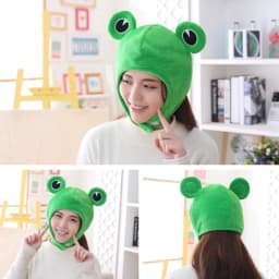 Funny for Frog Eyes Cartoon Plush Hat Toy Green Headgear Cosplay Party Costu DropShipping