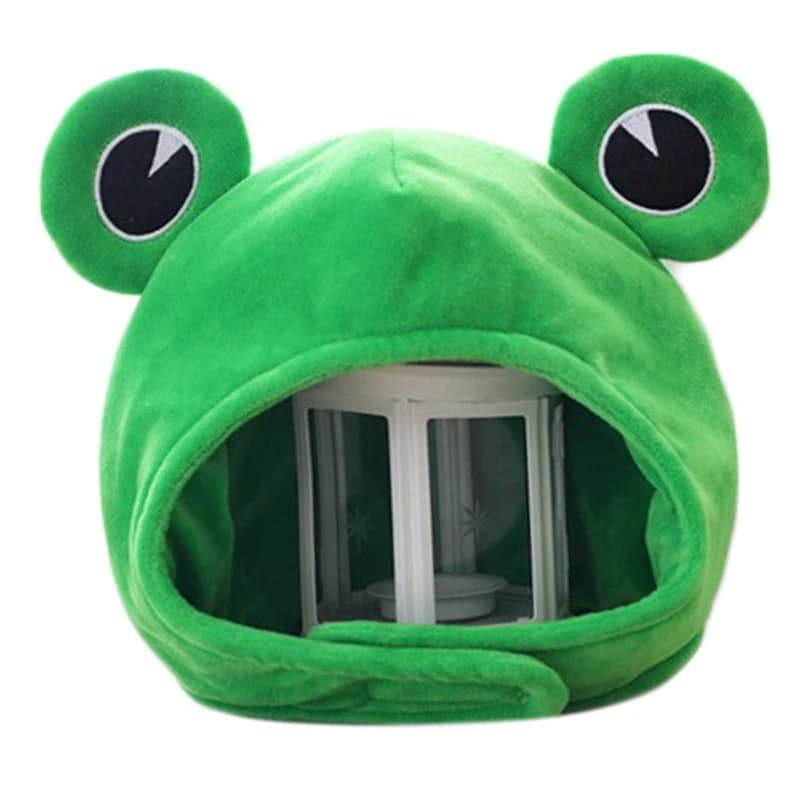Funny for Frog Eyes Cartoon Plush Hat Toy Green Headgear Cosplay Party Costu DropShipping