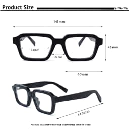 CATERSIDE Acetate Temple Large Glasses Retro Square Eyewear Transparent TAC Lens Computer Glasses Optical Eyeglasses Frame