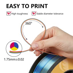 KINGROON Silk Tri-color PLA Filament 3D Printer 1.75mm 1KG/roll Silk PLA Filament Plastic Material 3D Printing Special Color