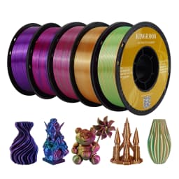 KINGROON Silk Tri-color PLA Filament 3D Printer 1.75mm 1KG/roll Silk PLA Filament Plastic Material 3D Printing Special Color