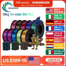 KINGROON Silk Tri-color PLA Filament 3D Printer 1.75mm 1KG/roll Silk PLA Filament Plastic Material 3D Printing Special Color