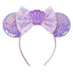 Mermaid Mouse Ears Headbands Pearl Hair Sequins 5“Bows For Women Festival Hairband Girls Hair Accessories Cosplay