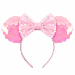 Mermaid Mouse Ears Headbands Pearl Hair Sequins 5“Bows For Women Festival Hairband Girls Hair Accessories Cosplay