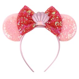 Mermaid Mouse Ears Headbands Pearl Hair Sequins 5“Bows For Women Festival Hairband Girls Hair Accessories Cosplay