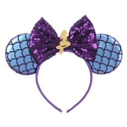 Mermaid Mouse Ears Headbands Pearl Hair Sequins 5“Bows For Women Festival Hairband Girls Hair Accessories Cosplay