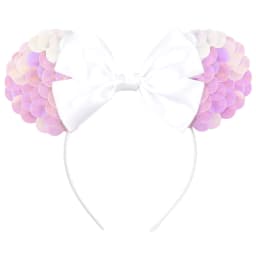 Mermaid Mouse Ears Headbands Pearl Hair Sequins 5“Bows For Women Festival Hairband Girls Hair Accessories Cosplay