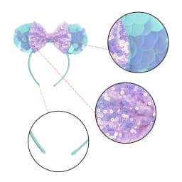 Mermaid Mouse Ears Headbands Pearl Hair Sequins 5“Bows For Women Festival Hairband Girls Hair Accessories Cosplay