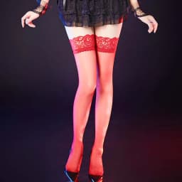 FREEAUCE Plus Size Hollow Mesh Fishnet Sexy Over Knee Thigh High Socks Black Lace Anti-slip Stockings for Oversized Women 3XXXL
