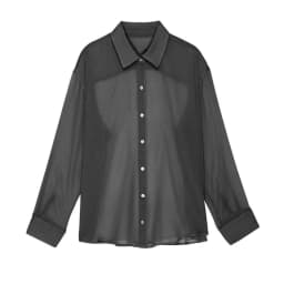 Women's Casual Daily Commuting Shirt Tops See-through Chiffon Comfortable Lapel Long Sleeve Shirt Tops
