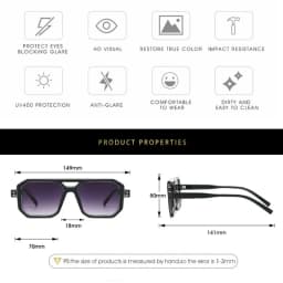 KLASSNUM Men's Sunglasses 2025 Trend Square Sun Glasses Cyber Punk UV400 Protective Shades Yellow Black Lens Large Eyepiece New