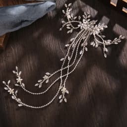 Luxury Bridal Hair Comb Long Chain Rhinestone Headress Gold Silver Flower Headband Wedding Jewelry Crystal Headpiece Ornaments
