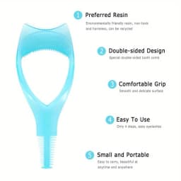 3 in 1 Mascara Applicator Template with Eyelash Curler Guard and Case, Eyeliner Holder, Eyelash Aid, Eyebrow Drawing Tool