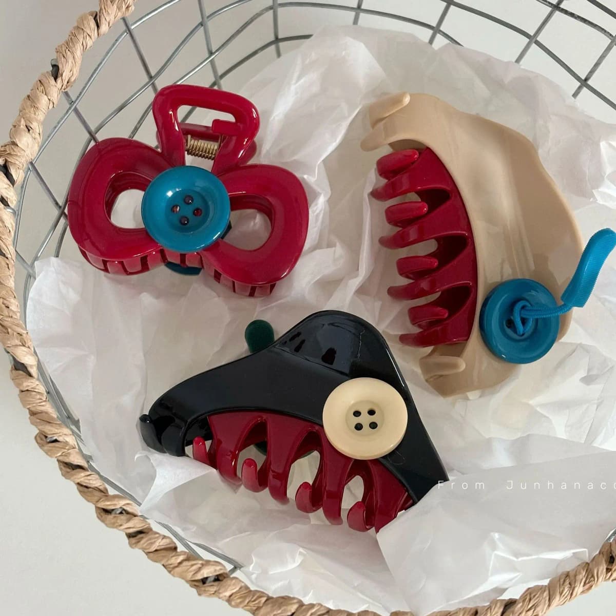 Funny Cheese Cute Grip clip Women's Button New High-Grade Design Barrettes Head Shark Clip Hair accessories