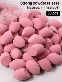 30pcs Powder Blending Makeup Sponge Beauty Egg Set For Liquid Cream And Powder, Multicolor Without Latex Suitable For All