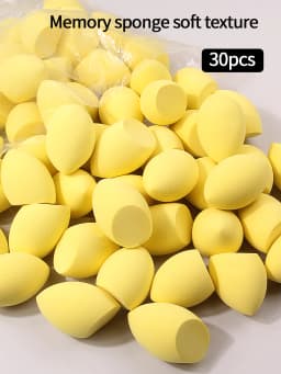 30pcs Powder Blending Makeup Sponge Beauty Egg Set For Liquid Cream And Powder, Multicolor Without Latex Suitable For All