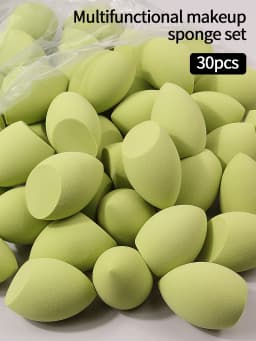 30pcs Powder Blending Makeup Sponge Beauty Egg Set For Liquid Cream And Powder, Multicolor Without Latex Suitable For All