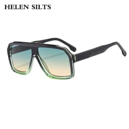 Retro Pilot Sunglasses for Men Fashion Gradient Luxury Shades for Women UV400 Outdoor Driving Square Sun Glasses