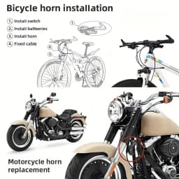 Motorcycle Electric Horn Kit Universal Waterproof Round Loud Horn Speakers 12V Horn 1.5A 105db Signal for Motorcycle Accessories