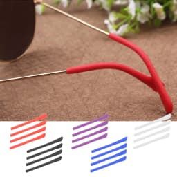 4 Count Eyeglasses Temple Tips Sleeve Soft Silicone Strong and Durable Lenghth 69mm Comfortable Lightweight Accessory Elastic