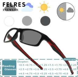Photochromic Gray Reading Glasses Men Women Hyperopia Presbyopia Outdoor Sport Sunglasses Presbyopia Glasses Readers +0.5 1.75
