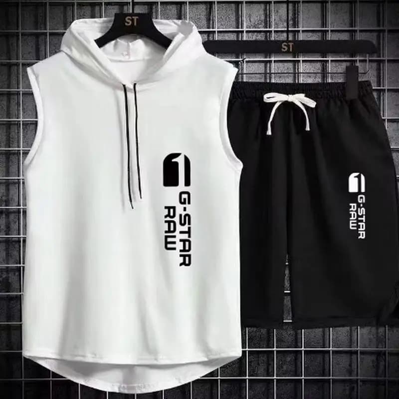 Men's Track Suit Summer Sportswear Two-Piece T-Shirt Shorts Brand Tracksuit Jogging Men's Sports Suit Fitness Clothes Exercise
