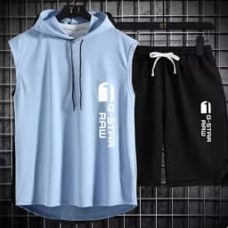 Men's Track Suit Summer Sportswear Two-Piece T-Shirt Shorts Brand Tracksuit Jogging Men's Sports Suit Fitness Clothes Exercise