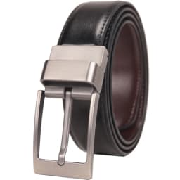 1Pcs Belt Men - Leather Reversible Belts for Men 1 3/8" for Dress Pants - 2 Styles in One Belt