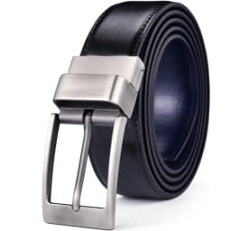 1Pcs Belt Men - Leather Reversible Belts for Men 1 3/8" for Dress Pants - 2 Styles in One Belt