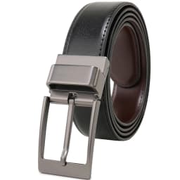1Pcs Belt Men - Leather Reversible Belts for Men 1 3/8" for Dress Pants - 2 Styles in One Belt