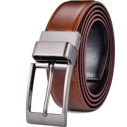 1Pcs Belt Men - Leather Reversible Belts for Men 1 3/8" for Dress Pants - 2 Styles in One Belt