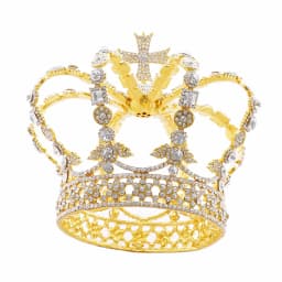 Baroque Retro Court Royal Queen Crown Rhinestone Cross Tiaras and Crowns for Women Party Prom Diadem Jewelry Ornaments