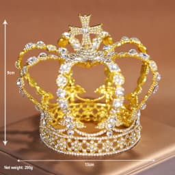 Baroque Retro Court Royal Queen Crown Rhinestone Cross Tiaras and Crowns for Women Party Prom Diadem Jewelry Ornaments