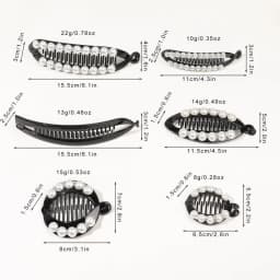 Women Hair Claw Clip Pearl Rhinestone Ponytail Banana Hair Clip For Girls Combs Barrettes Hairpin Fishtail Clip Hair Accessories