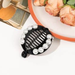 Women Hair Claw Clip Pearl Rhinestone Ponytail Banana Hair Clip For Girls Combs Barrettes Hairpin Fishtail Clip Hair Accessories