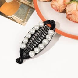 Women Hair Claw Clip Pearl Rhinestone Ponytail Banana Hair Clip For Girls Combs Barrettes Hairpin Fishtail Clip Hair Accessories